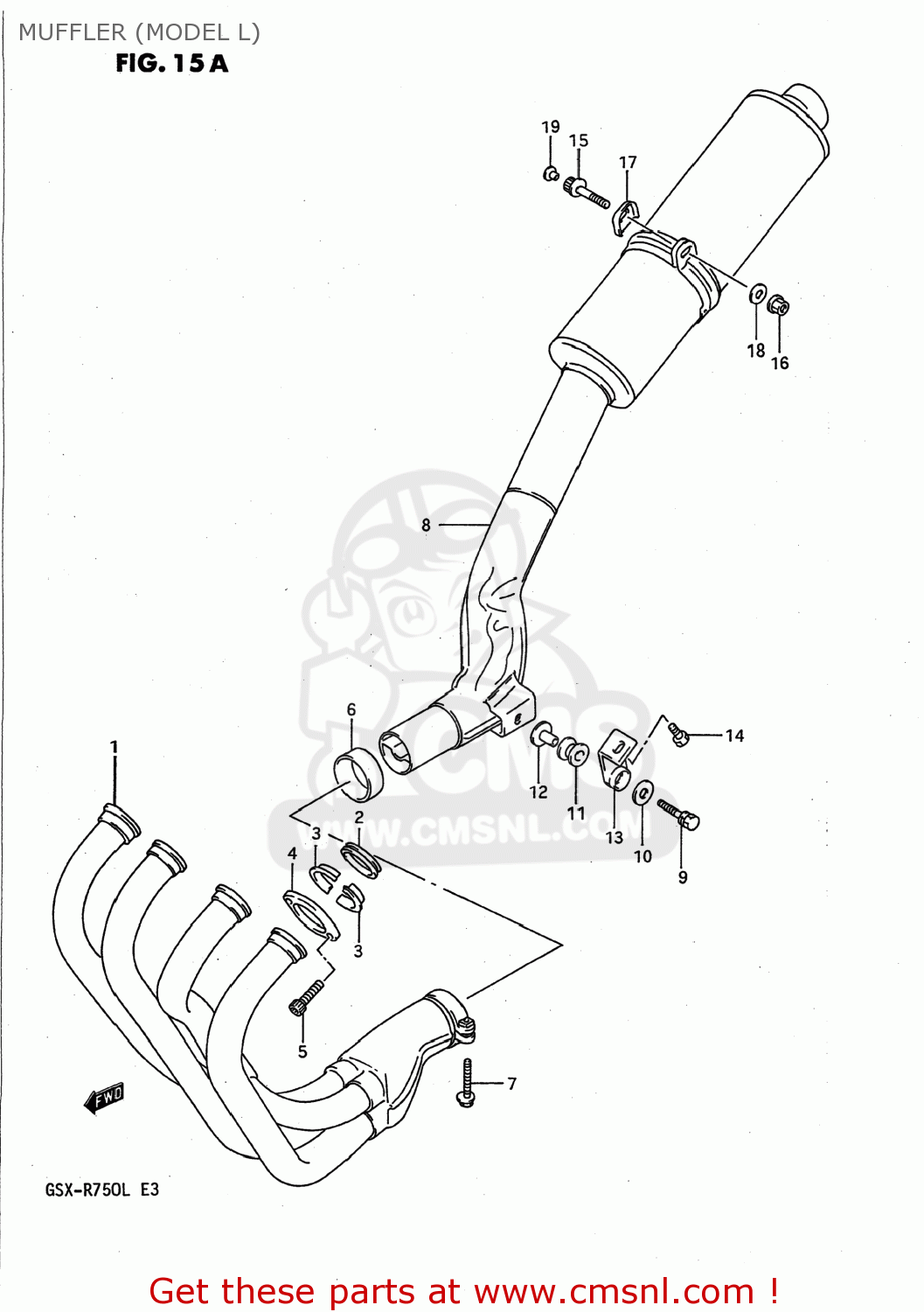 MUFFLER (MODEL L) GSXR750 1988 (J) USA (E03)