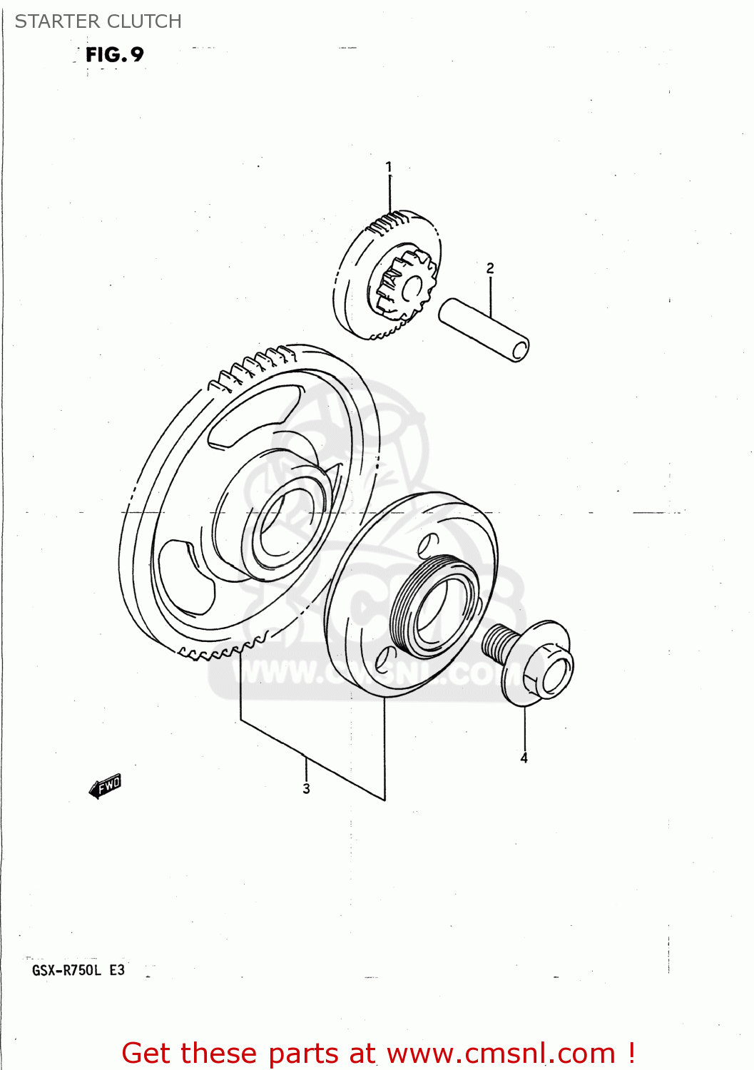 STARTER CLUTCH GSXR750 1988 (J) USA (E03)