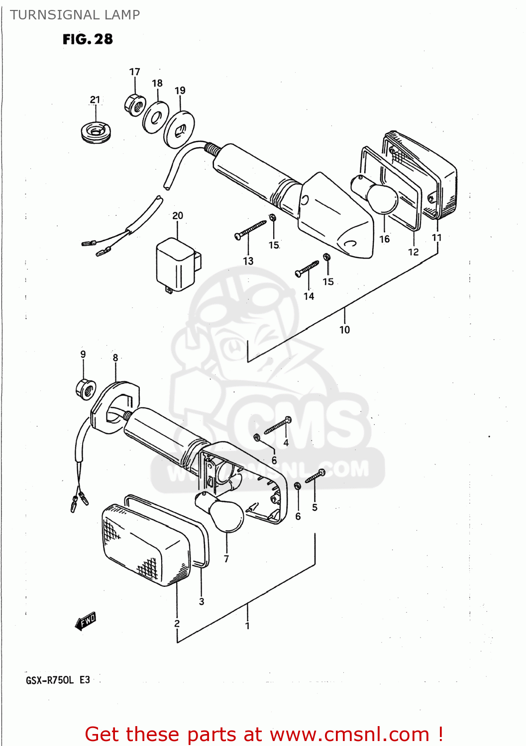 TURNSIGNAL LAMP GSXR750 1988 (J) USA (E03)