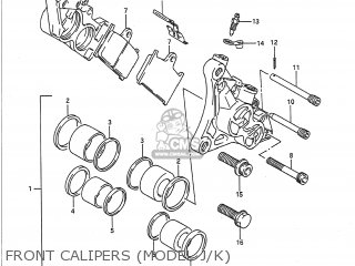 FRONT CALIPERS (MODEL J/K) - GSXR750 1988 (J) USA (E03)