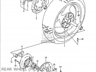 REAR WHEEL (MODEL L) - GSXR750 1988 (J) USA (E03)