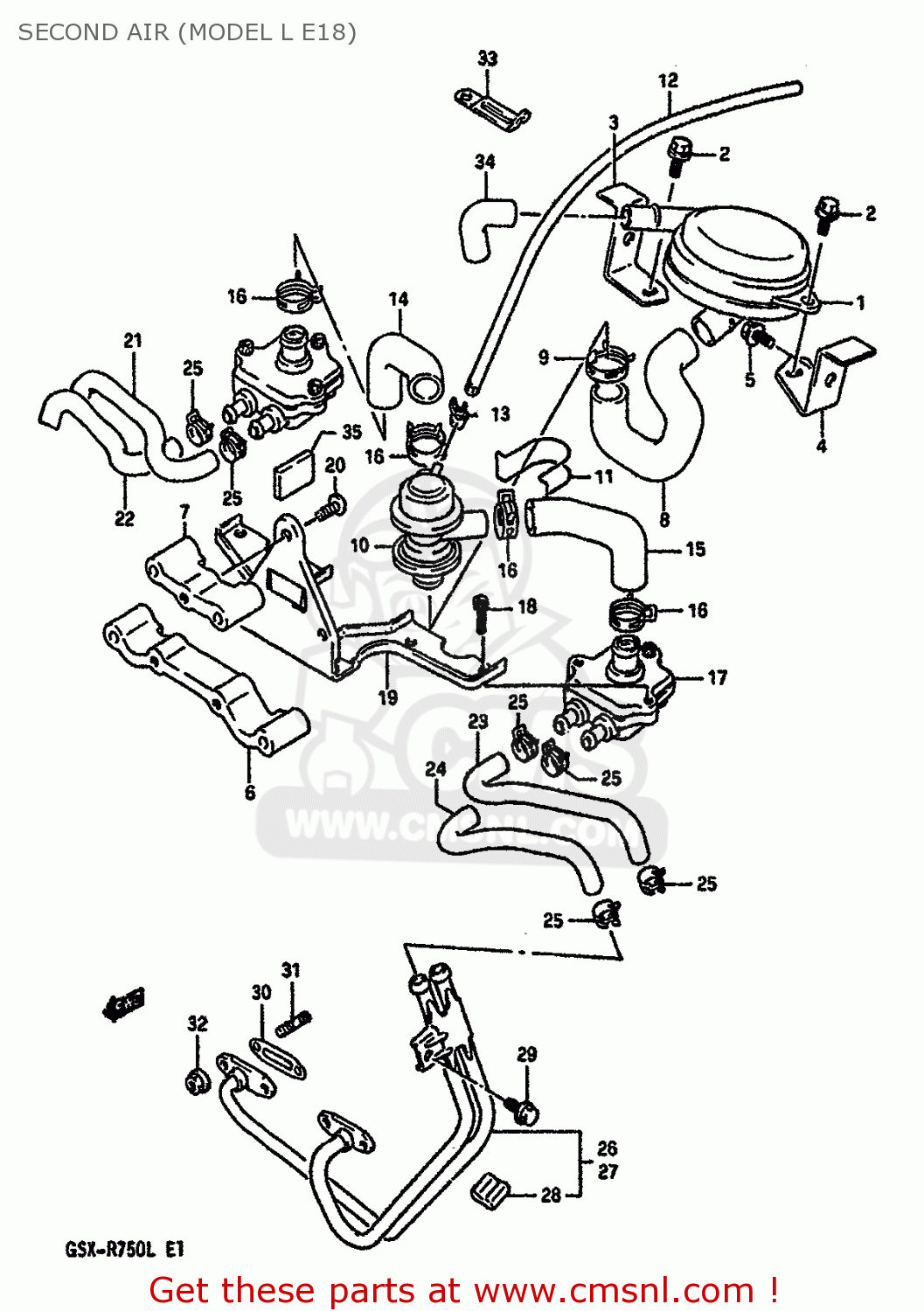 SECOND AIR (MODEL L E18) GSXR750 1989 (K) (E01 E02 E15 E16 E17 E18 E21 22 24 25 34 39 53)