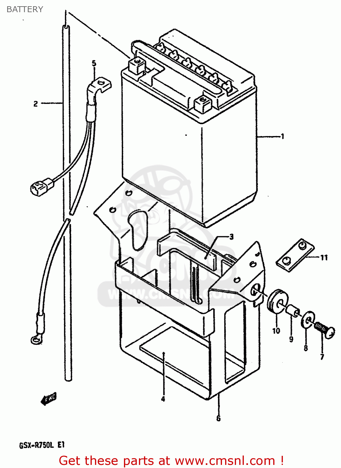 BATTERY GSXR750 1989 (K) (E01 E02 E15 E16 E17 E18 E21 22 24 25 34 39 53)