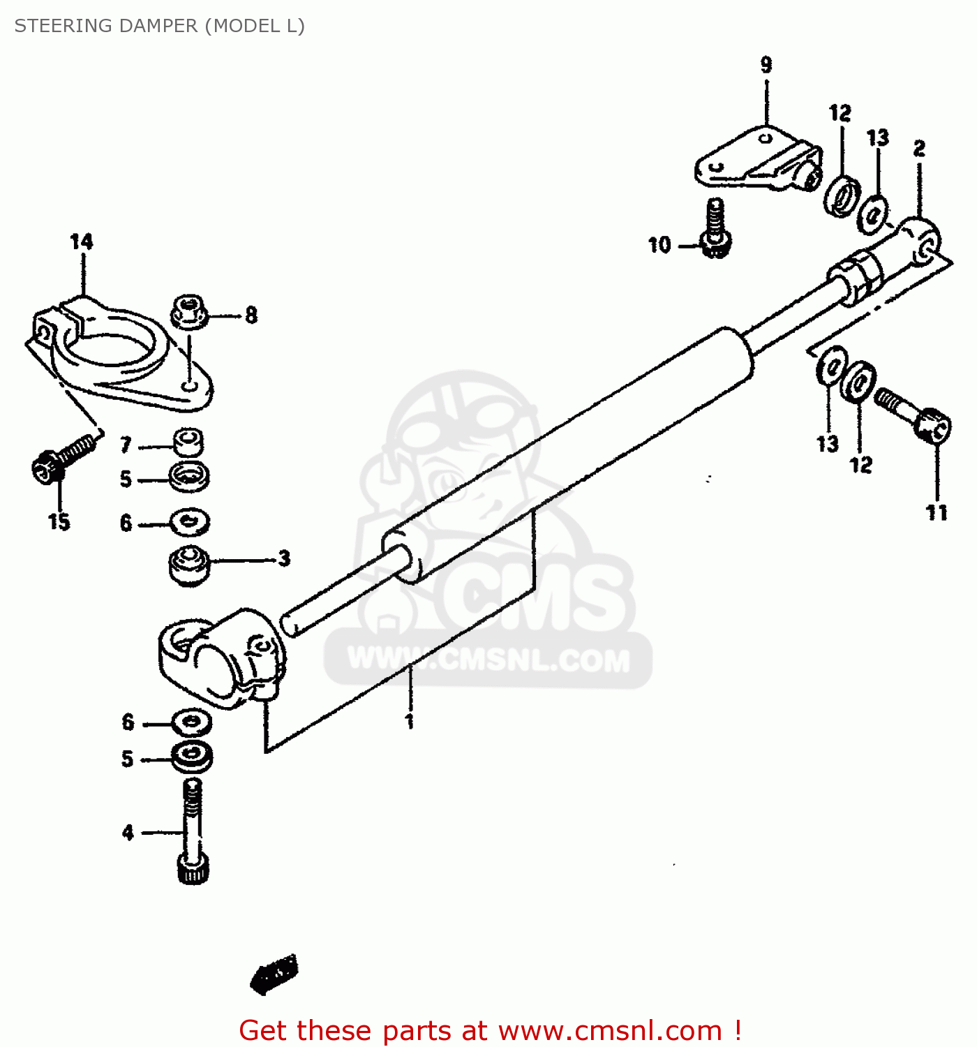 STEERING DAMPER (MODEL L) GSXR750 1989 (K) (E01 E02 E15 E16 E17 E18 E21 22 24 25 34 39 53)