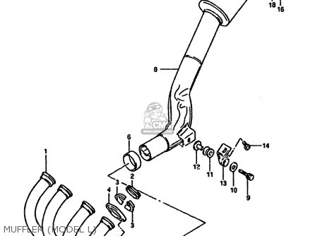 MUFFLER (MODEL L) - GSXR750 1989 (K) (E01 E02 E15 E16 E17 E18 E21 22 24 25 34 39 53)
