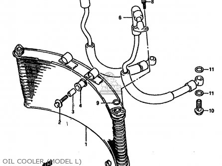 OIL COOLER (MODEL L) - GSXR750 1989 (K) (E01 E02 E15 E16 E17 E18 E21 22 24 25 34 39 53)