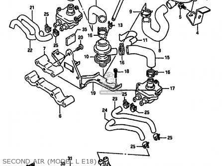 SECOND AIR (MODEL L E18) - GSXR750 1989 (K) (E01 E02 E15 E16 E17 E18 E21 22 24 25 34 39 53)