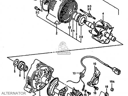 ALTERNATOR - GSXR750 1989 (K) (E01 E02 E15 E16 E17 E18 E21 22 24 25 34 39 53)