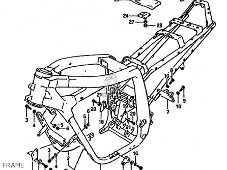 FRAME - GSXR750 1989 (K) (E01 E02 E15 E16 E17 E18 E21 22 24 25 34 39 53)