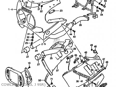 COWLING (MODEL J 9SR) - GSXR750 1989 (K) (E01 E02 E15 E16 E17 E18 E21 22 24 25 34 39 53)