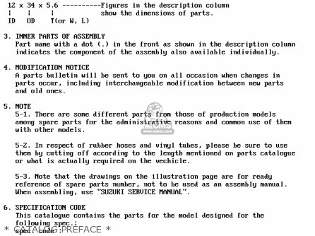 * CATALOG PREFACE * - GSXR750 1989 (K) (E01 E02 E15 E16 E17 E18 E21 22 24 25 34 39 53)