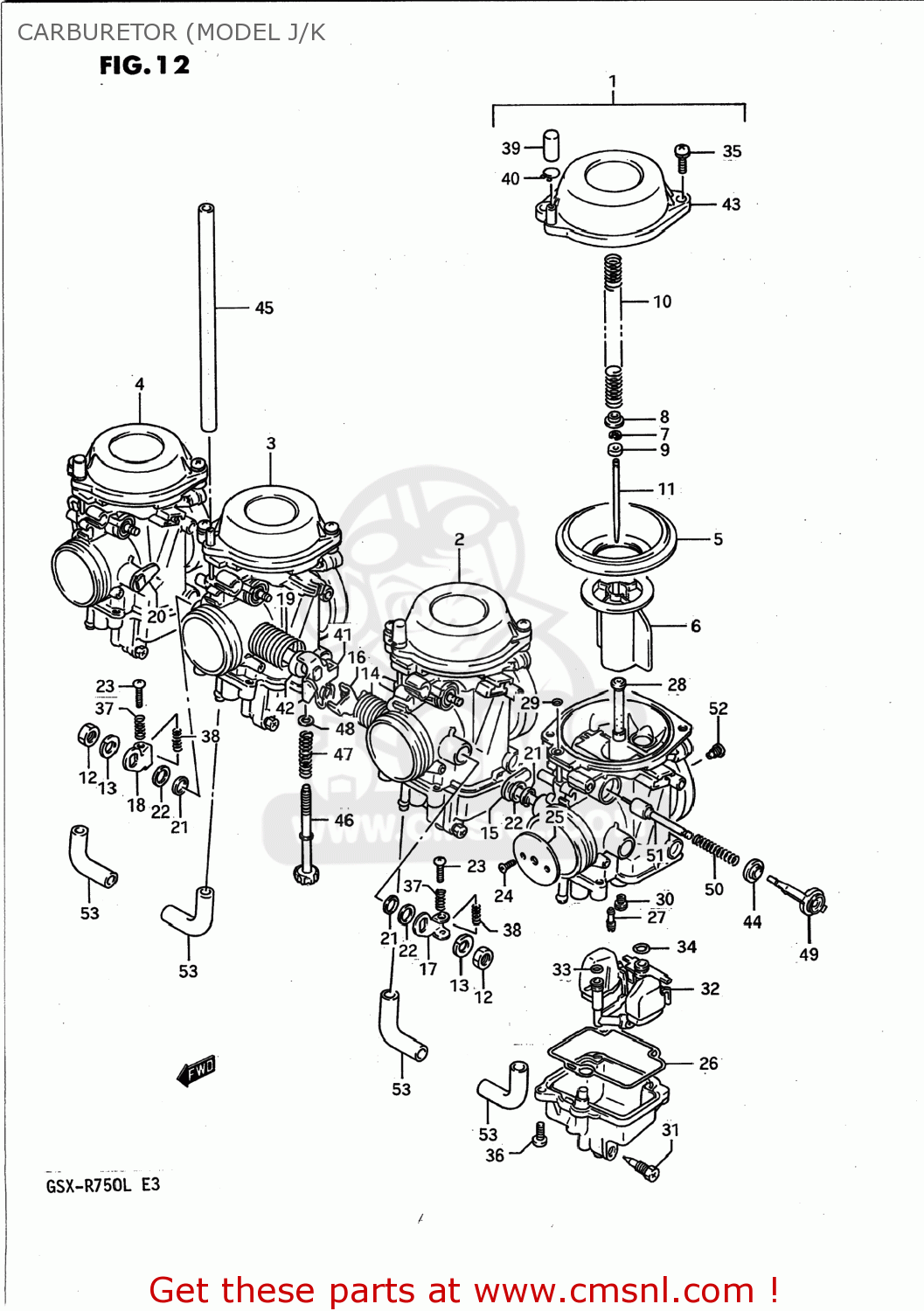 CARBURETOR (MODEL J/K GSXR750 1989 (K) USA (E03)