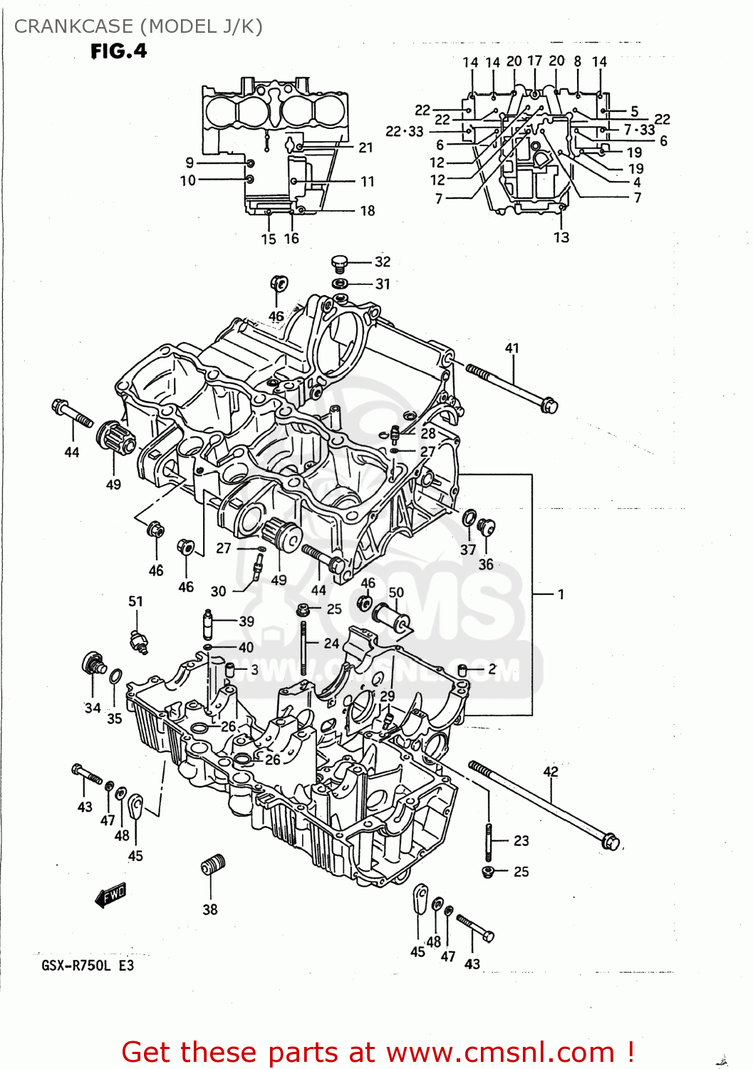 CRANKCASE (MODEL J/K) GSXR750 1989 (K) USA (E03)