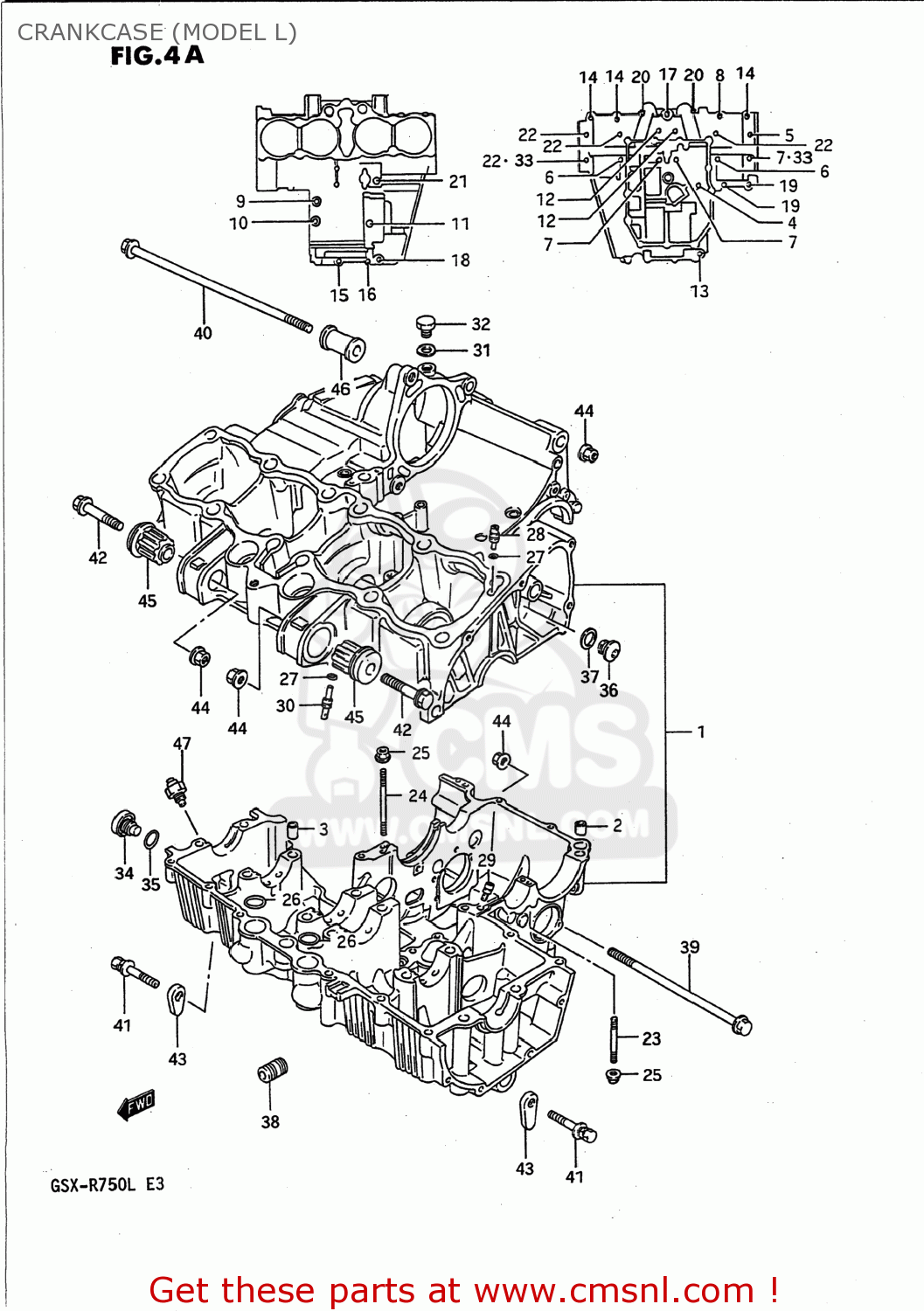 CRANKCASE (MODEL L) GSXR750 1989 (K) USA (E03)