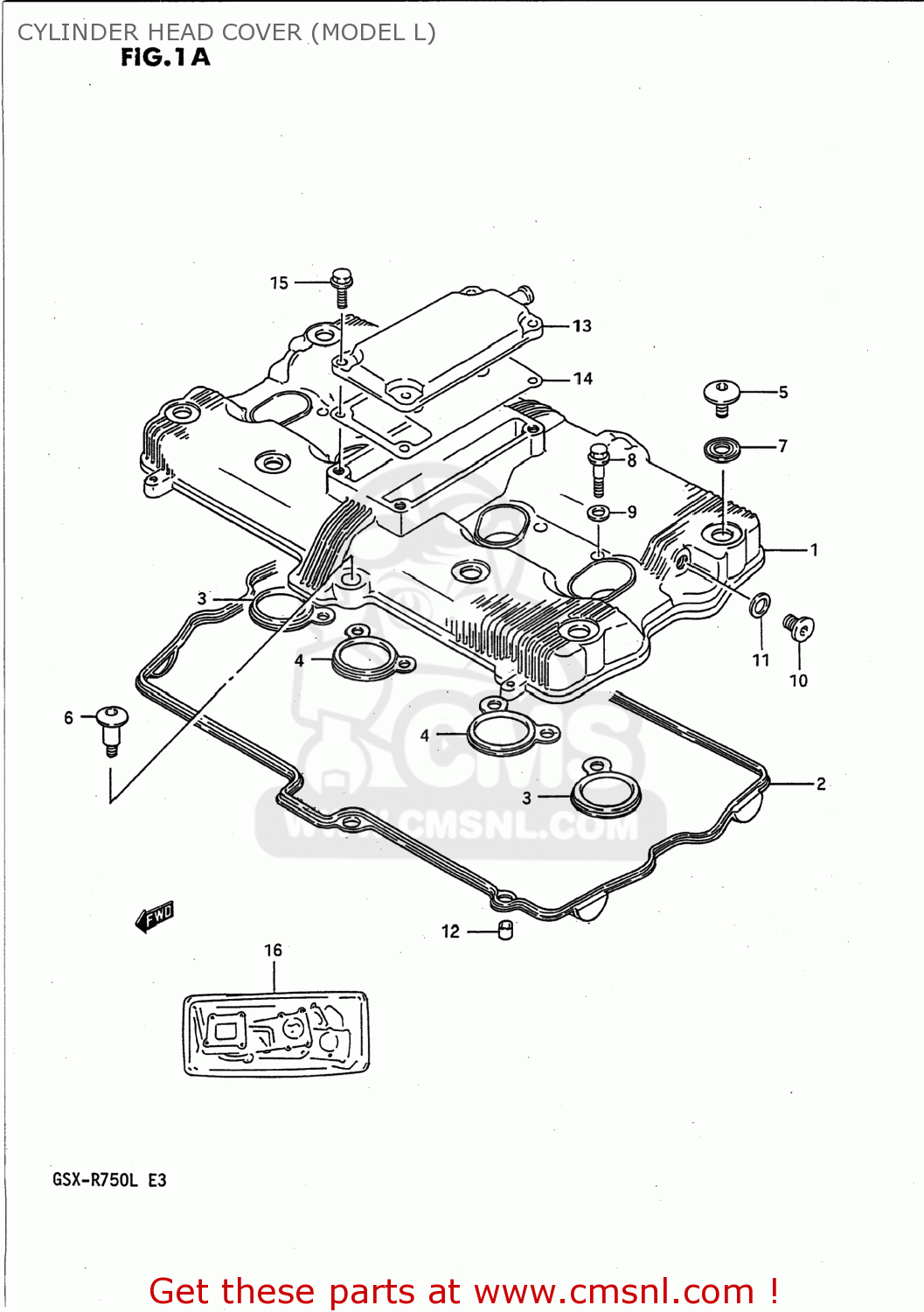 CYLINDER HEAD COVER (MODEL L) GSXR750 1989 (K) USA (E03)