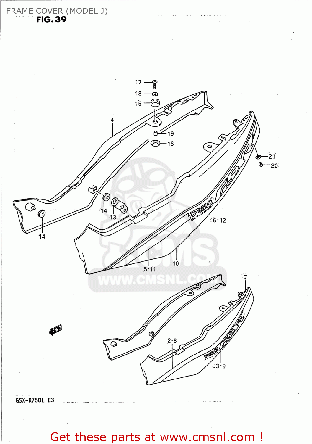 FRAME COVER (MODEL J) GSXR750 1989 (K) USA (E03)