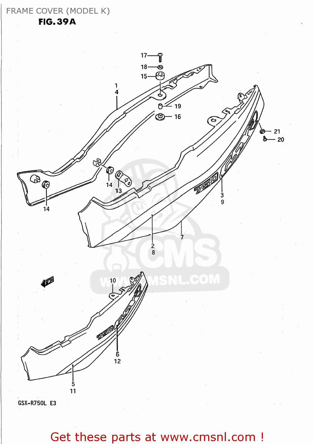FRAME COVER (MODEL K) GSXR750 1989 (K) USA (E03)