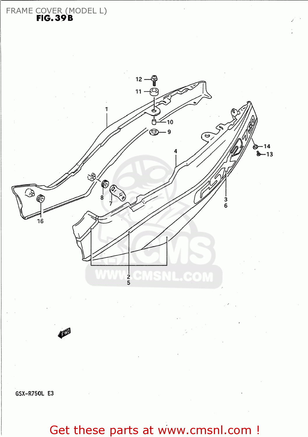 FRAME COVER (MODEL L) GSXR750 1989 (K) USA (E03)