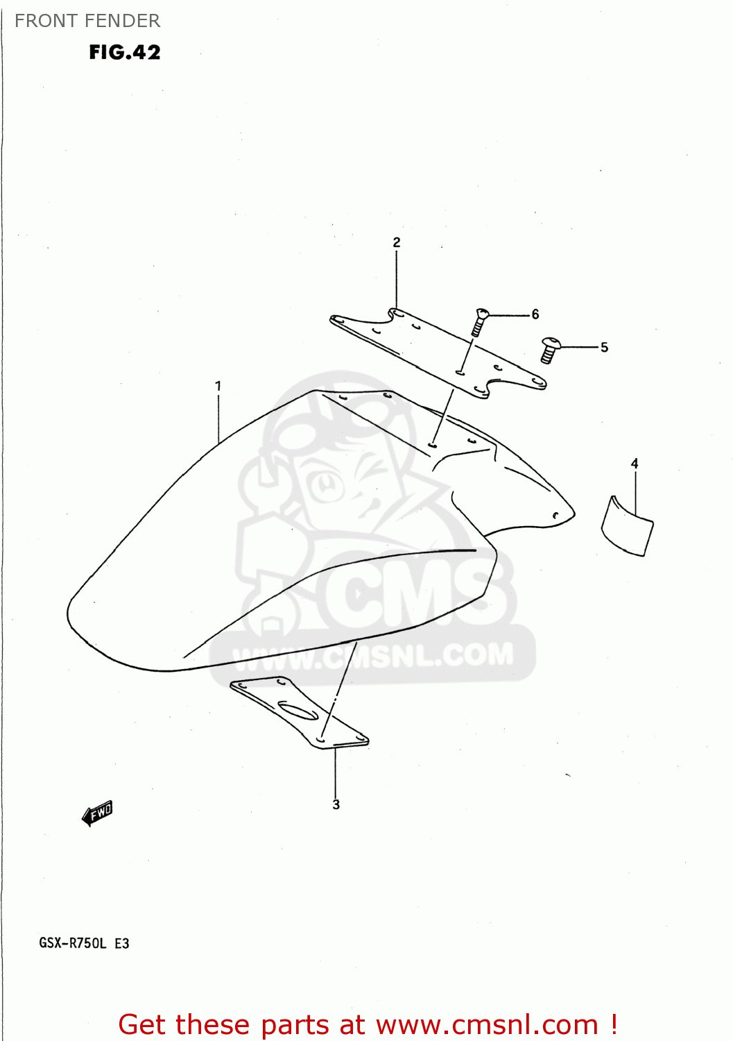 FRONT FENDER GSXR750 1989 (K) USA (E03)