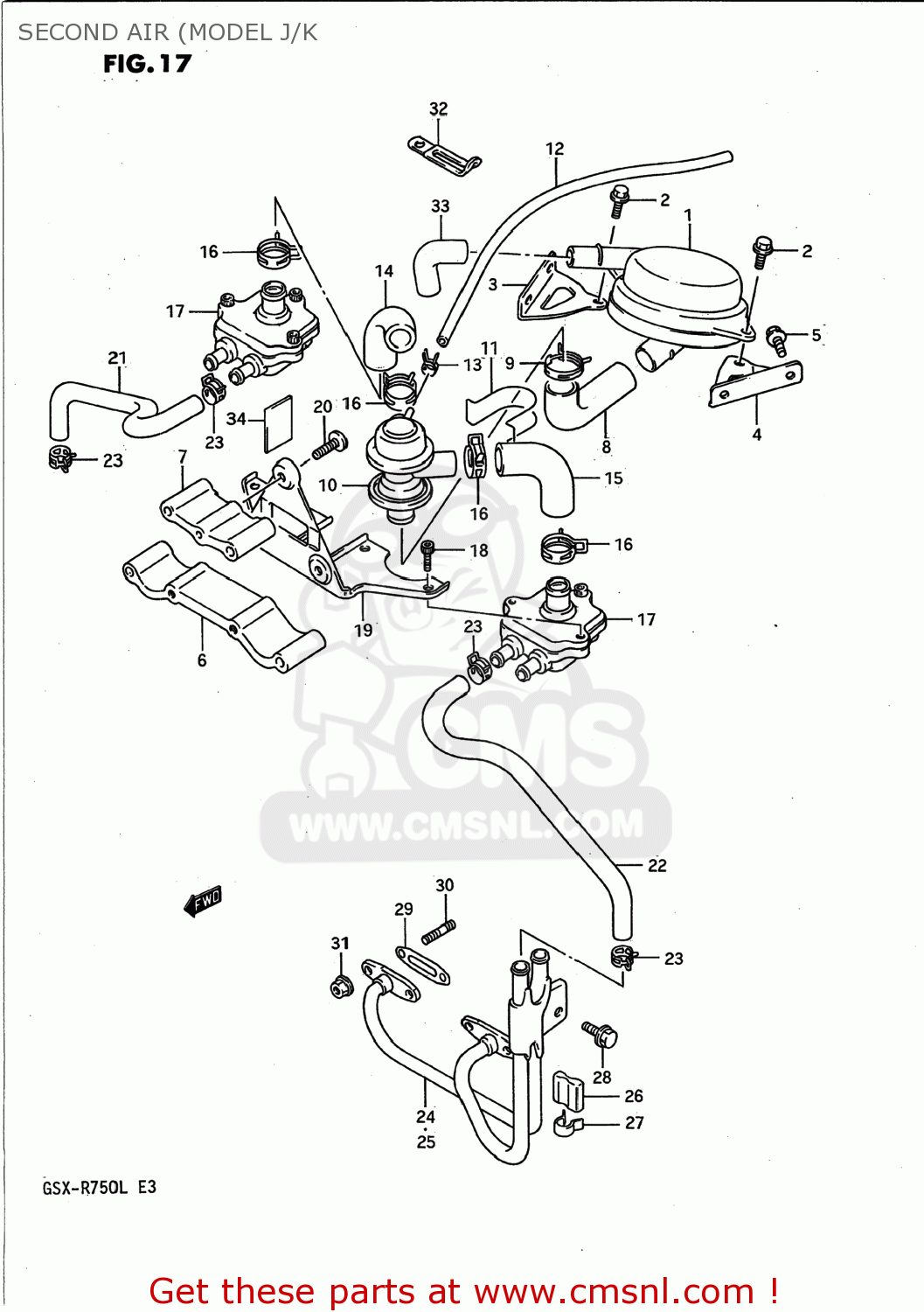 SECOND AIR (MODEL J/K GSXR750 1989 (K) USA (E03)