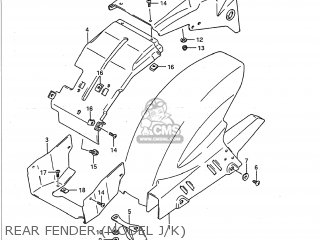 REAR FENDER (MODEL J/K) - GSXR750 1989 (K) USA (E03)