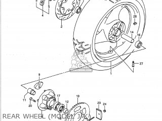 REAR WHEEL (MODEL J/K) - GSXR750 1989 (K) USA (E03)