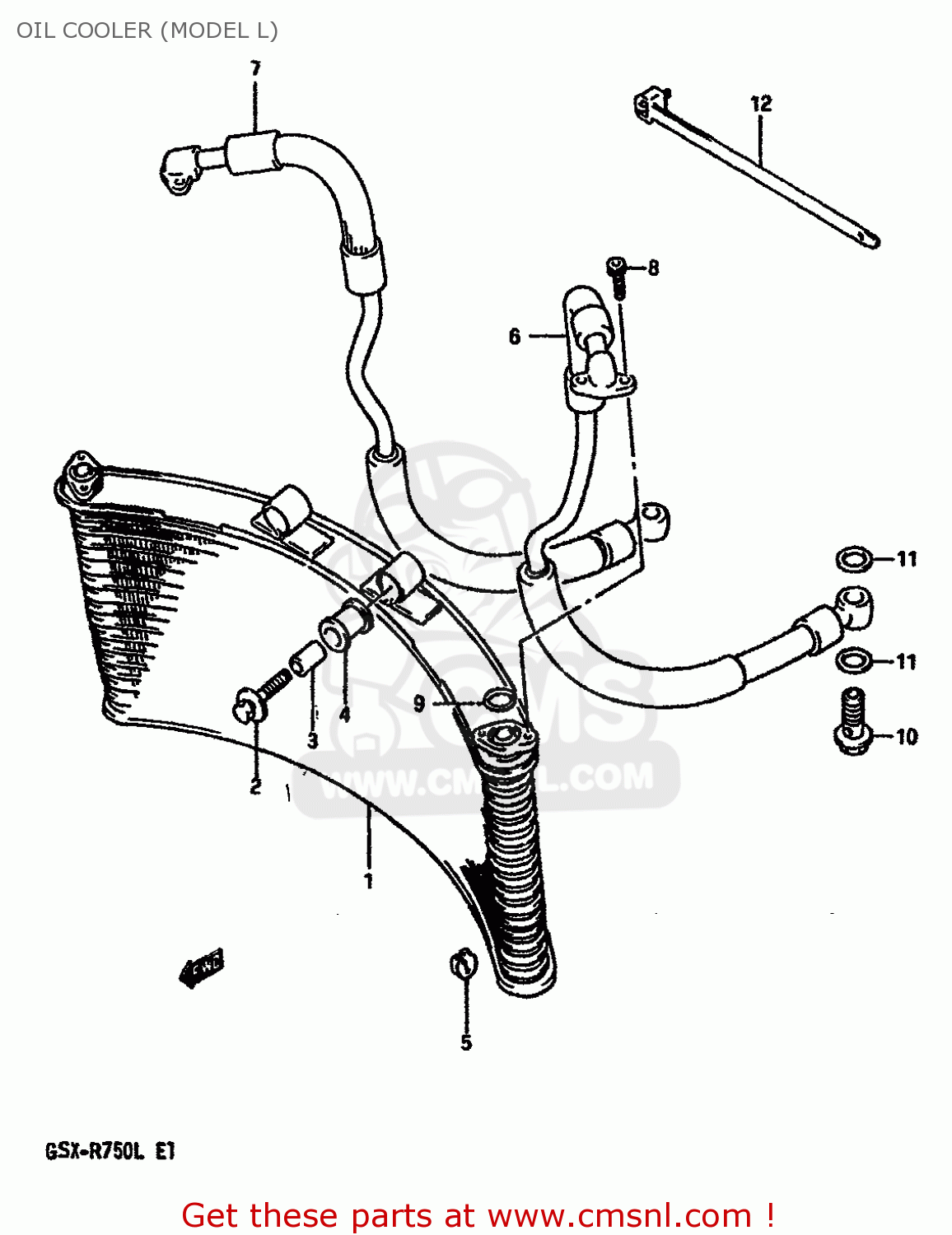 OIL COOLER (MODEL L) GSXR750 1990 (L) (E01 E02 E04 E15 16 17 18 21 22 24 25 34 39 53)