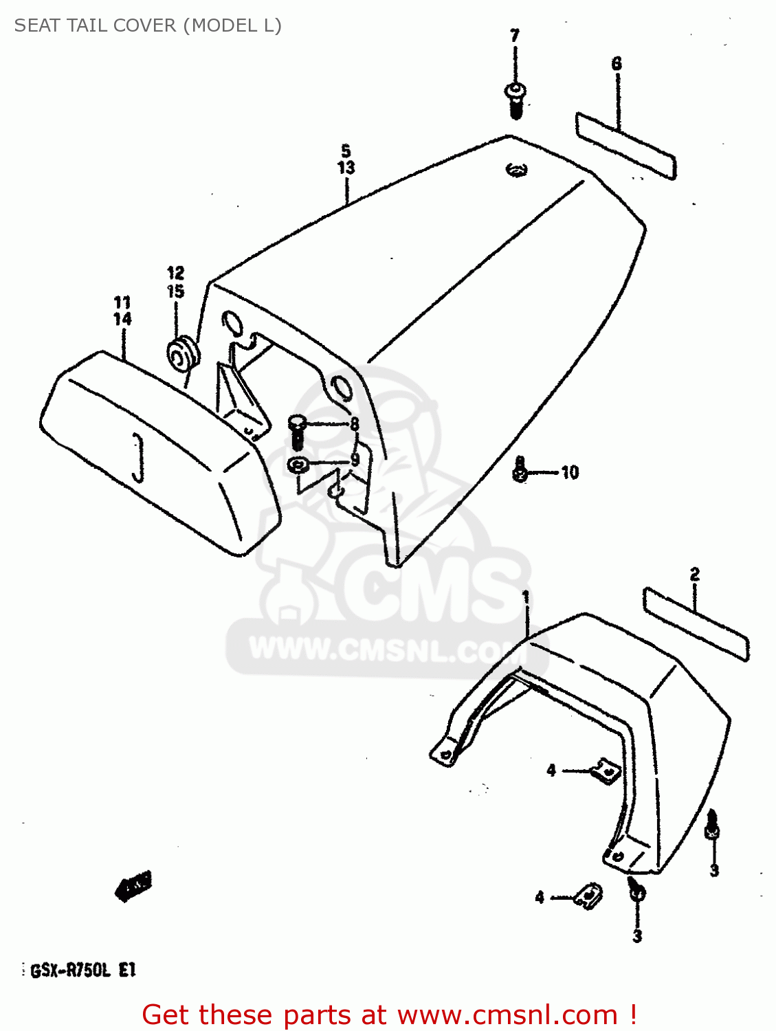 SEAT TAIL COVER (MODEL L) GSXR750 1990 (L) (E01 E02 E04 E15 16 17 18 21 22 24 25 34 39 53)