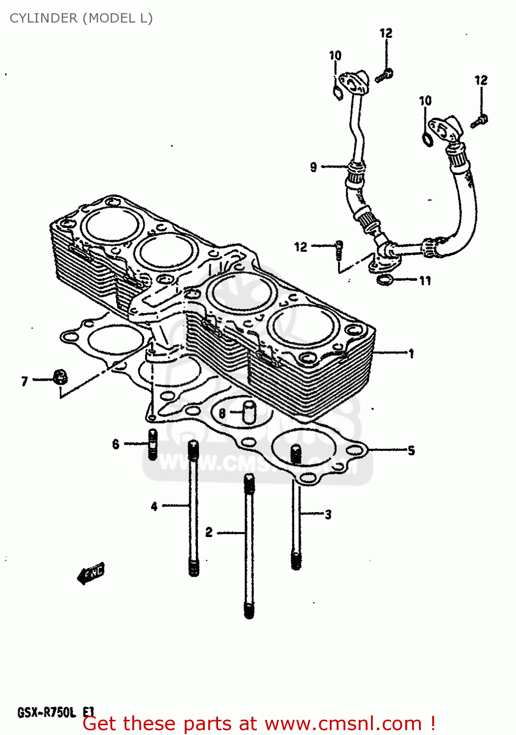 CYLINDER (MODEL L) GSXR750 1990 (L) (E01 E02 E04 E15 16 17 18 21 22 24 25 34 39 53)