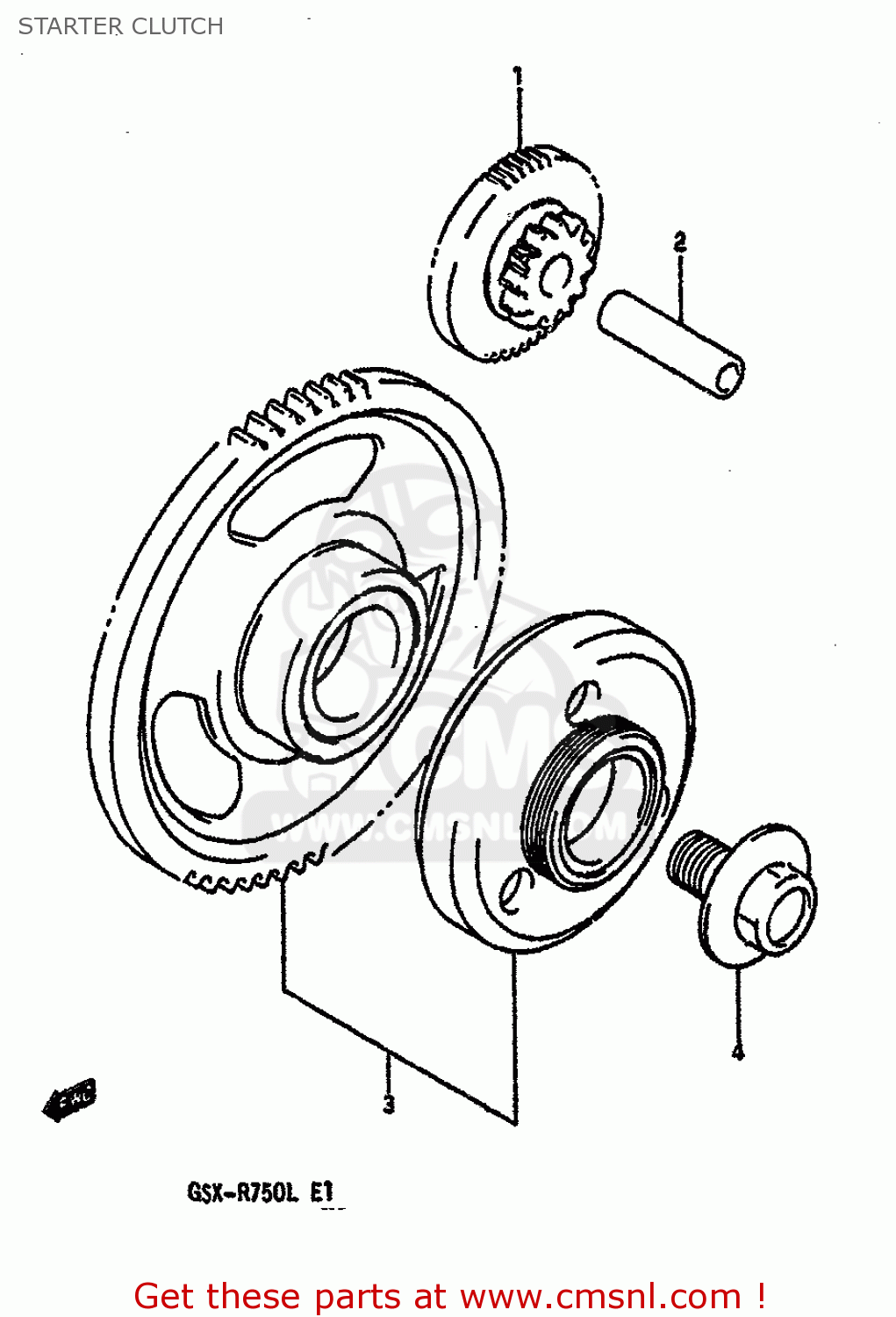 STARTER CLUTCH GSXR750 1990 (L) (E01 E02 E04 E15 16 17 18 21 22 24 25 34 39 53)