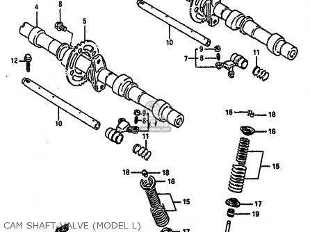 CAM SHAFT-VALVE (MODEL L) - GSXR750 1990 (L) (E01 E02 E04 E15 16 17 18 21 22 24 25 34 39 53)