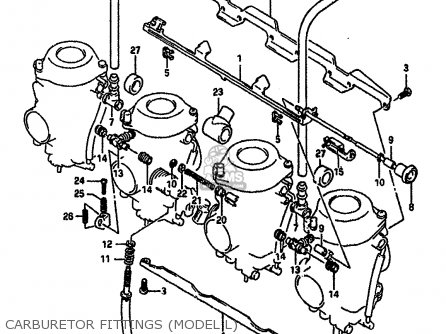CARBURETOR FITTINGS (MODEL L) - GSXR750 1990 (L) (E01 E02 E04 E15 16 17 18 21 22 24 25 34 39 53)