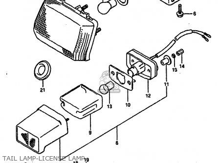 TAIL LAMP-LICENSE LAMP - GSXR750 1990 (L) (E01 E02 E04 E15 16 17 18 21 22 24 25 34 39 53)