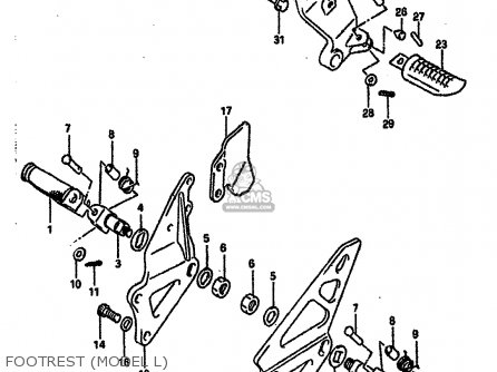 FOOTREST (MODEL L) - GSXR750 1990 (L) (E01 E02 E04 E15 16 17 18 21 22 24 25 34 39 53)