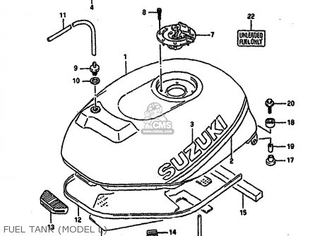 FUEL TANK (MODEL L) - GSXR750 1990 (L) (E01 E02 E04 E15 16 17 18 21 22 24 25 34 39 53)
