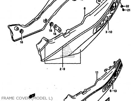 FRAME COVER (MODEL L) - GSXR750 1990 (L) (E01 E02 E04 E15 16 17 18 21 22 24 25 34 39 53)