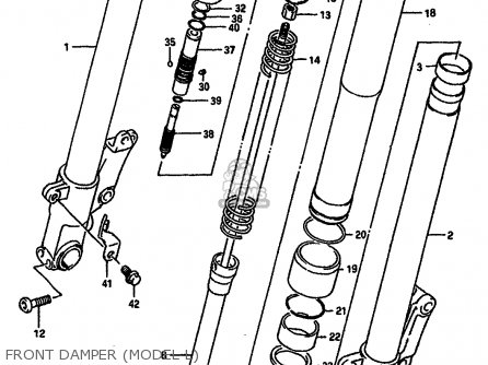 FRONT DAMPER (MODEL L) - GSXR750 1990 (L) (E01 E02 E04 E15 16 17 18 21 22 24 25 34 39 53)