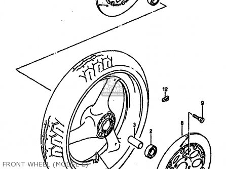 FRONT WHEEL (MODEL L) - GSXR750 1990 (L) (E01 E02 E04 E15 16 17 18 21 22 24 25 34 39 53)