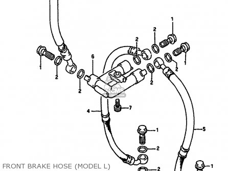 FRONT BRAKE HOSE (MODEL L) - GSXR750 1990 (L) (E01 E02 E04 E15 16 17 18 21 22 24 25 34 39 53)