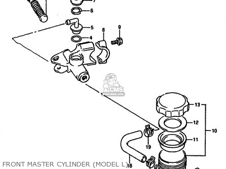 FRONT MASTER CYLINDER (MODEL L) - GSXR750 1990 (L) (E01 E02 E04 E15 16 17 18 21 22 24 25 34 39 53)