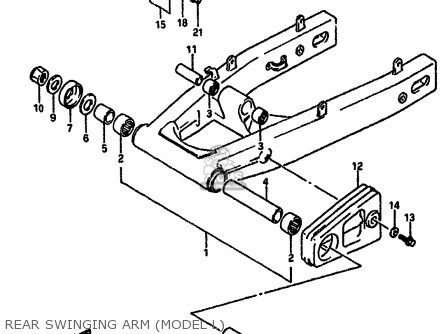 REAR SWINGING ARM (MODEL L) - GSXR750 1990 (L) (E01 E02 E04 E15 16 17 18 21 22 24 25 34 39 53)