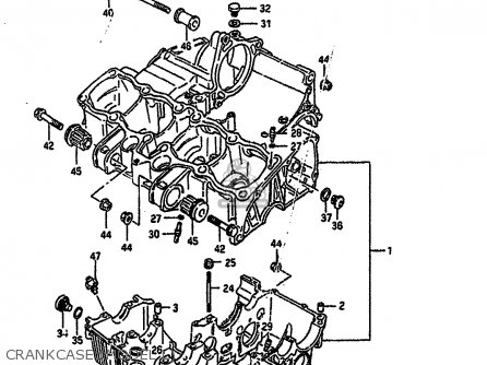 CRANKCASE (MODEL L) - GSXR750 1990 (L) (E01 E02 E04 E15 16 17 18 21 22 24 25 34 39 53)