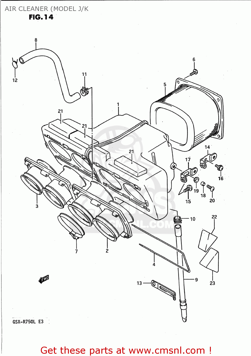 AIR CLEANER (MODEL J/K GSXR750 1990 (L) USA (E03)