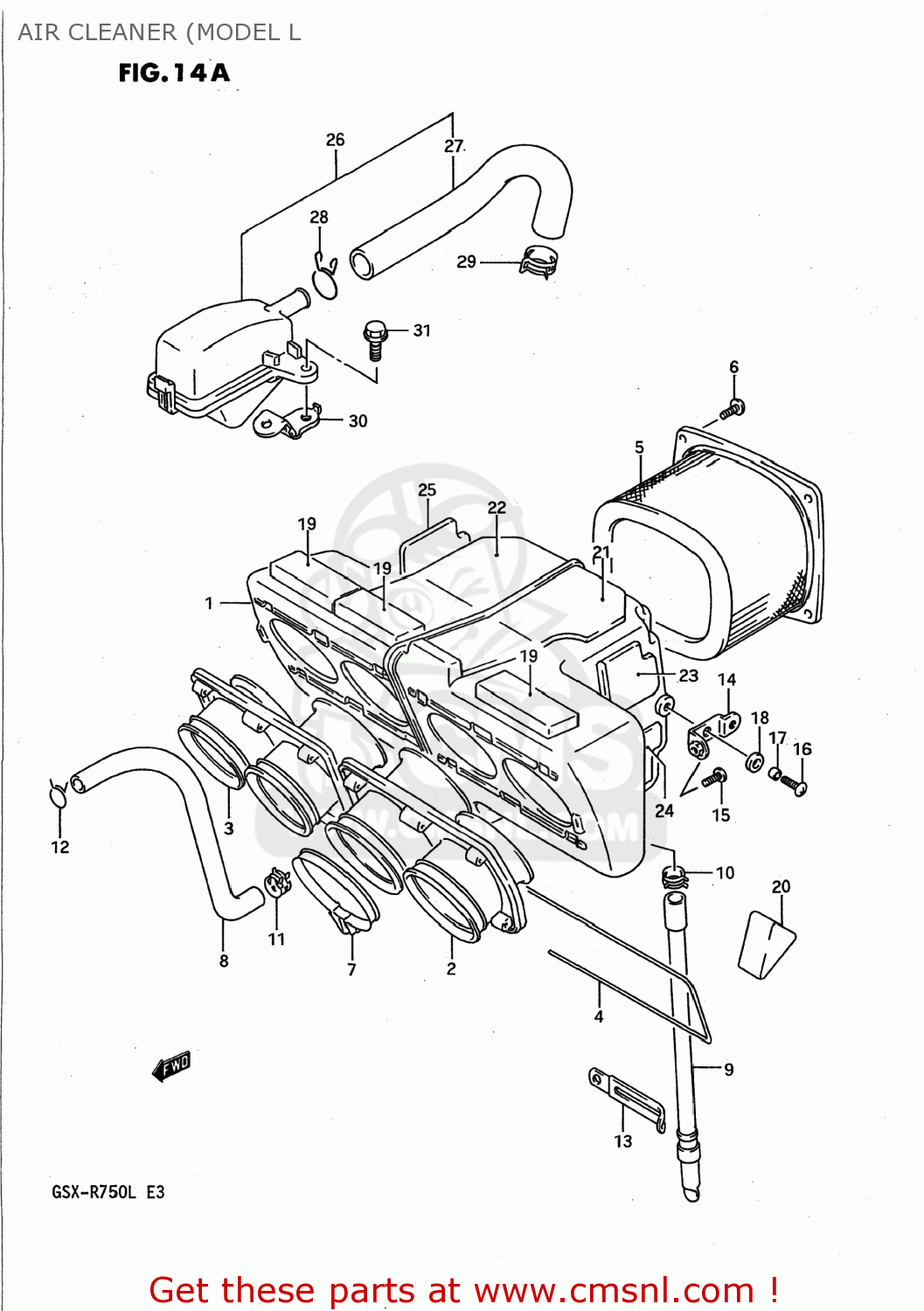AIR CLEANER (MODEL L GSXR750 1990 (L) USA (E03)