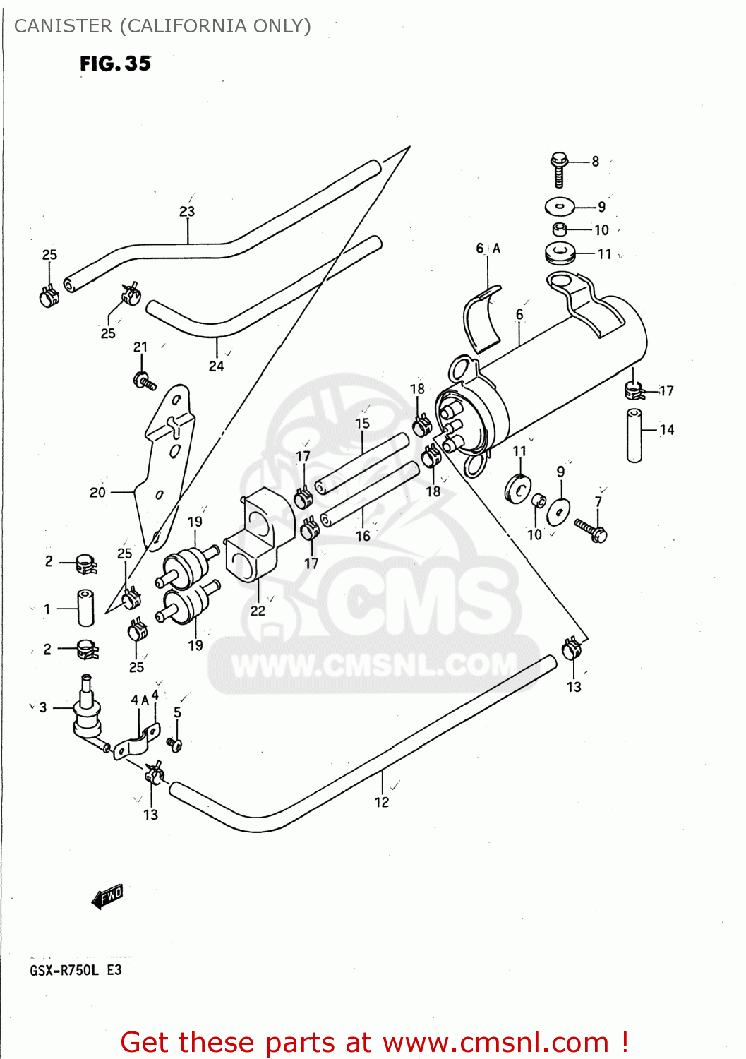 CANISTER (CALIFORNIA ONLY) GSXR750 1990 (L) USA (E03)