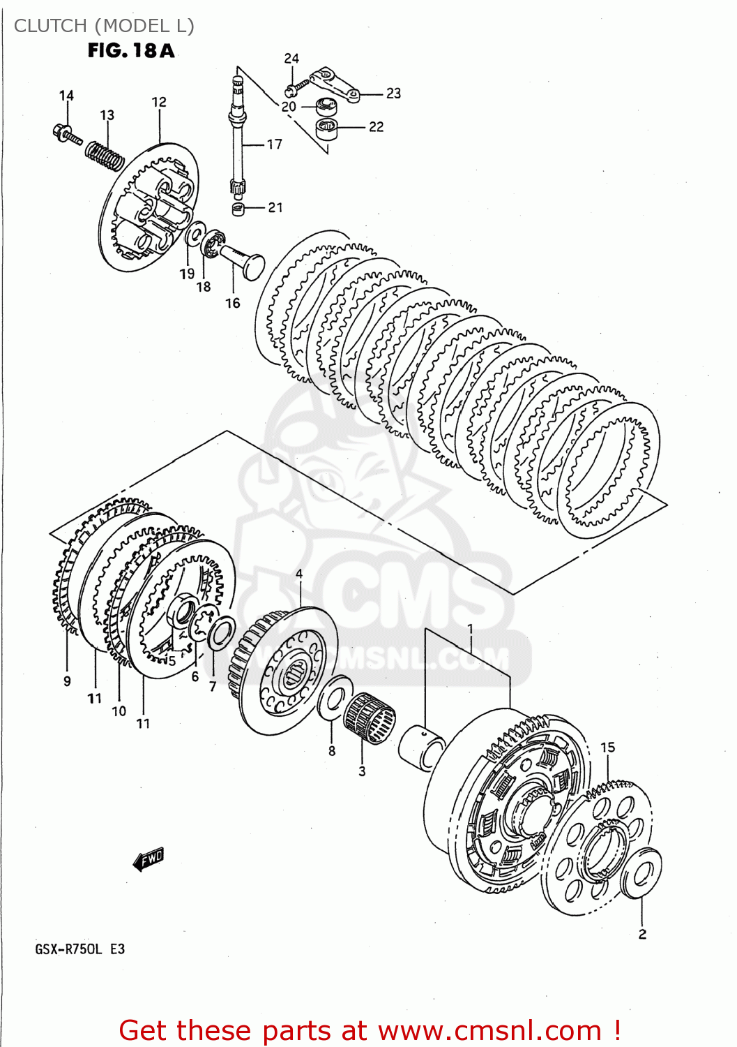 CLUTCH (MODEL L) GSXR750 1990 (L) USA (E03)
