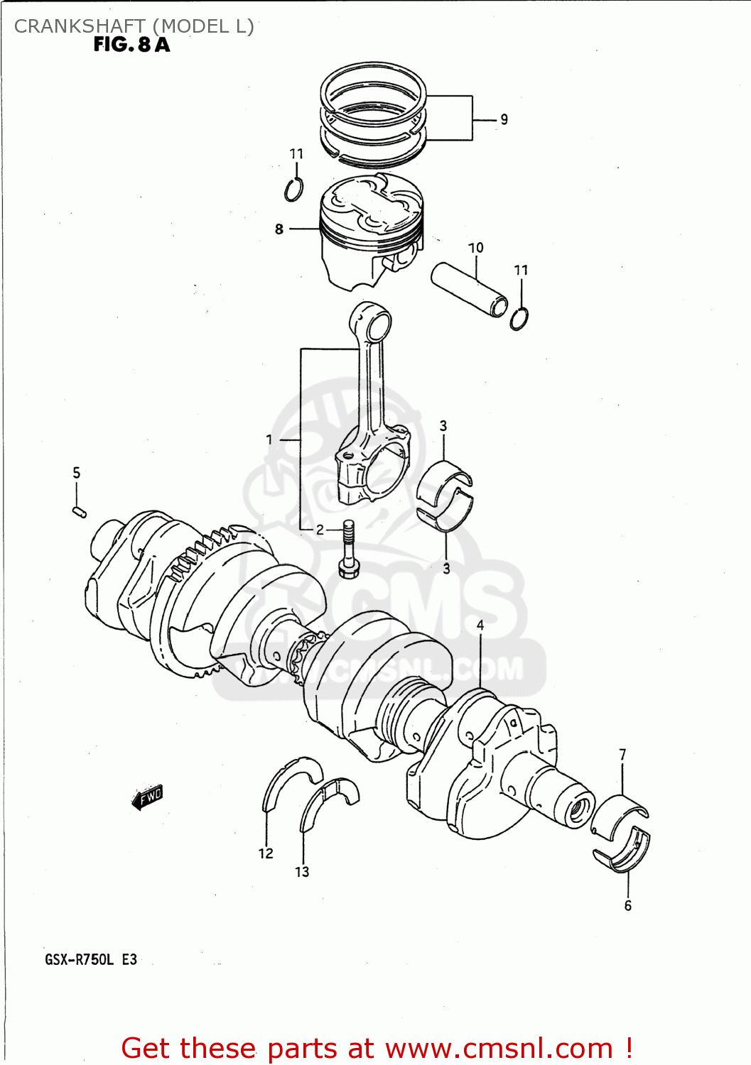 CRANKSHAFT (MODEL L) GSXR750 1990 (L) USA (E03)