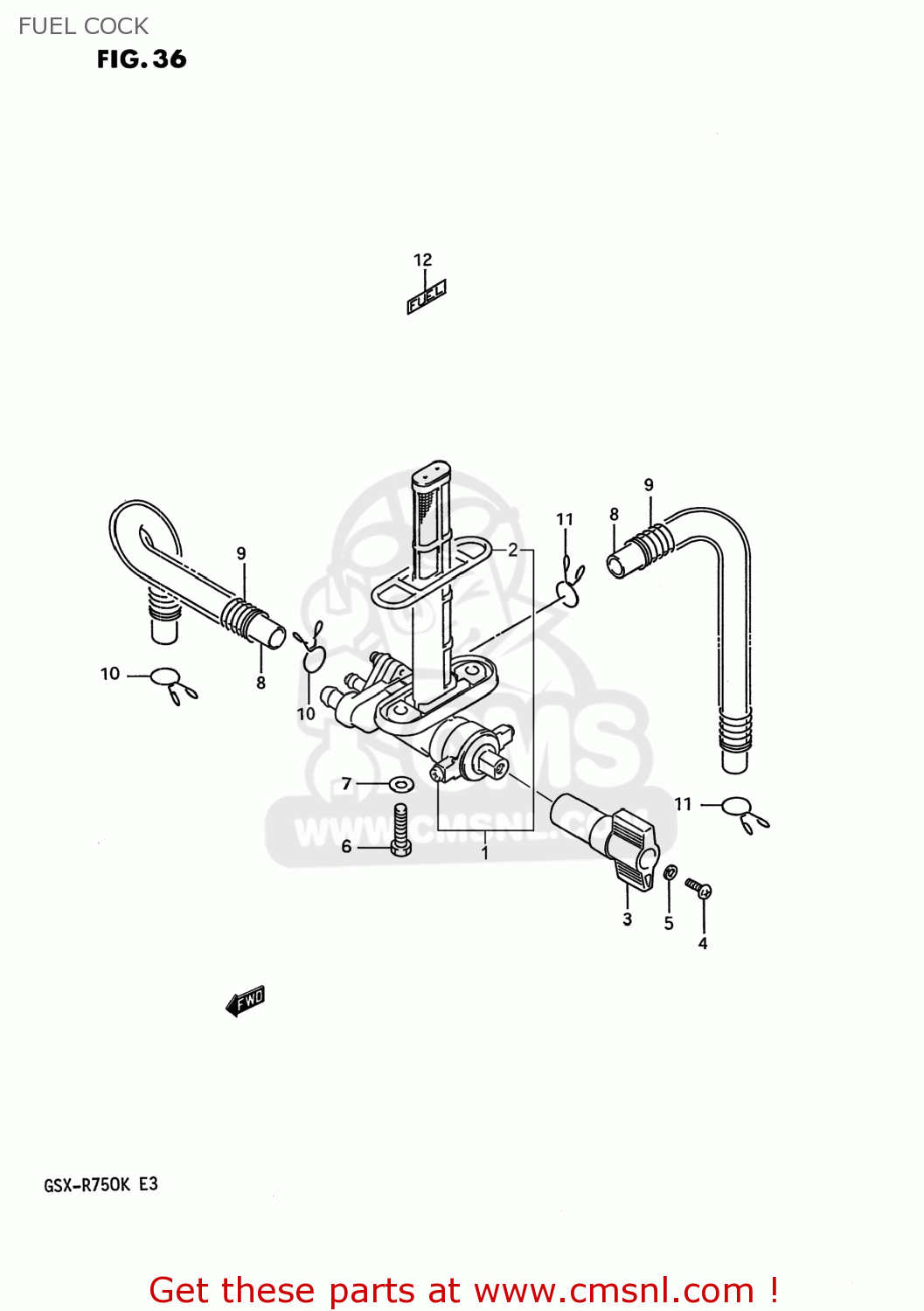 FUEL COCK GSXR750 1990 (L) USA (E03)