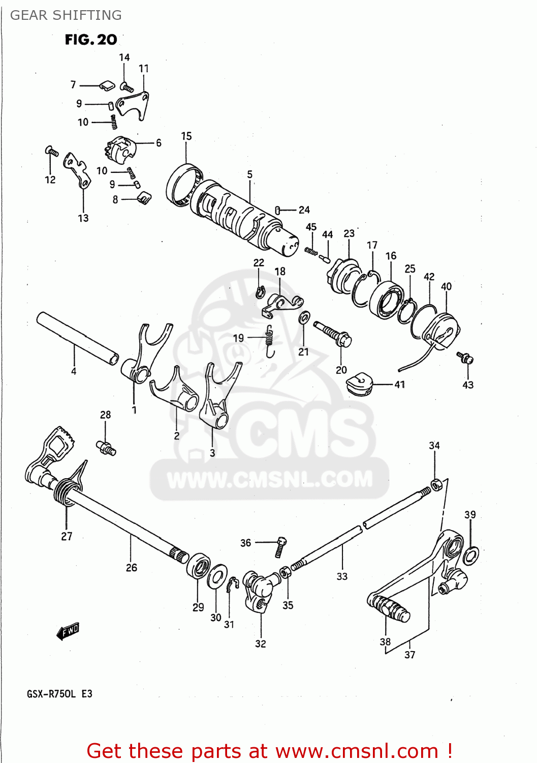 GEAR SHIFTING GSXR750 1990 (L) USA (E03)