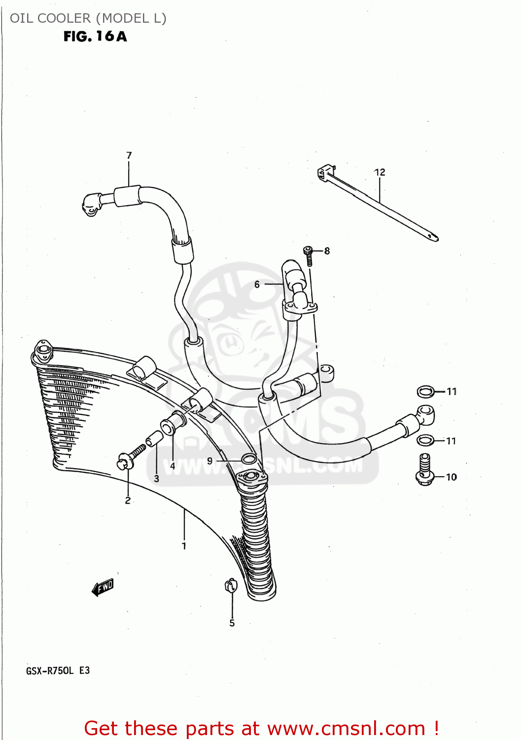 OIL COOLER (MODEL L) GSXR750 1990 (L) USA (E03)